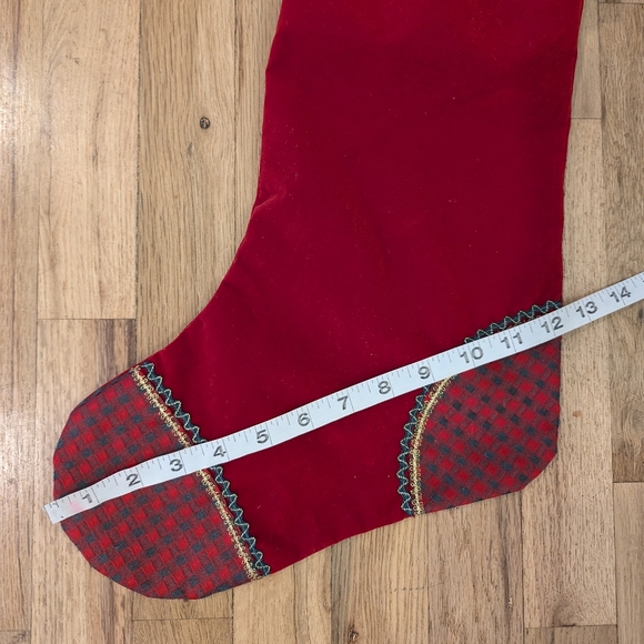 Vintage Traditions Porcelain Santa Velveteen Christmas Stocking 25” 3D - Picture 13 of 15